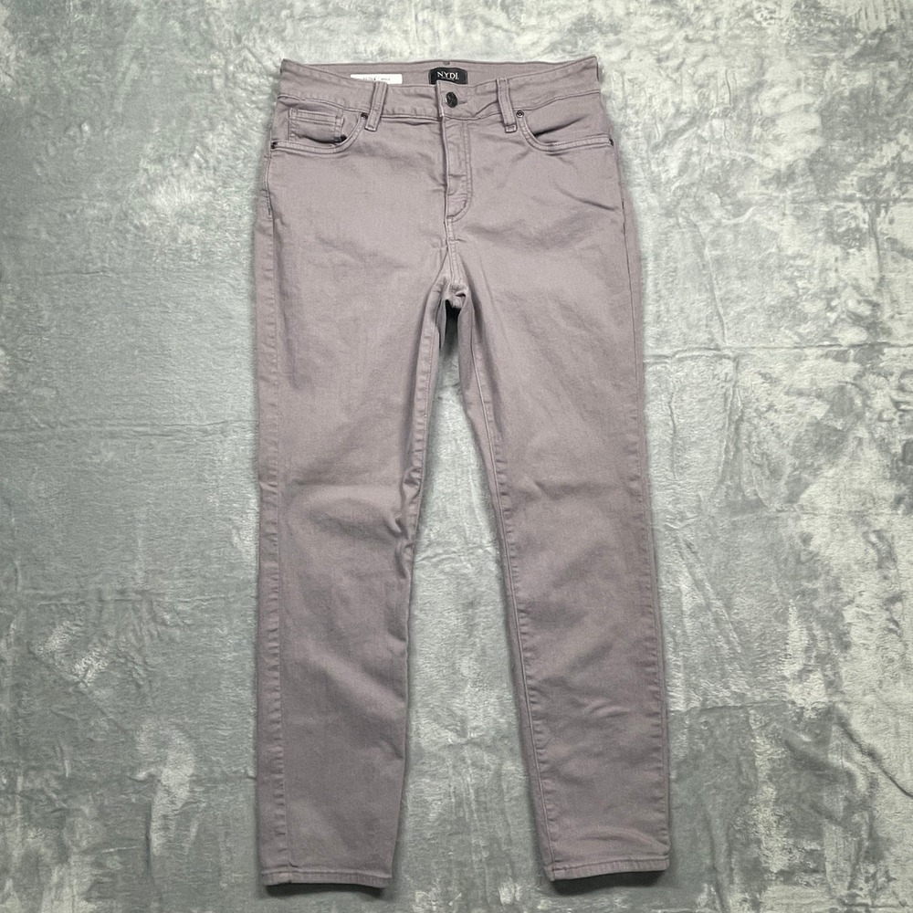 NYDJ Alina Ankle Pants Womens 8 Mauve Purple Lift Tuck Slim Skinny Mid Rise